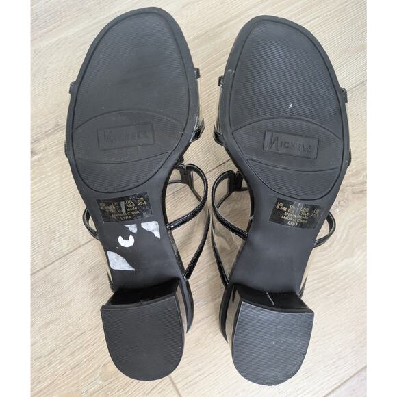 Nickels LYNX Black Windowpane Retro Mod Dressy Sandal Mule Size 8.5 - Picture 11 of 11